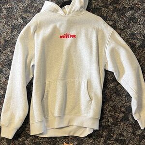 White Fox Hoodie (With Love In The Moment Oversized Hoodie Grey Marle)